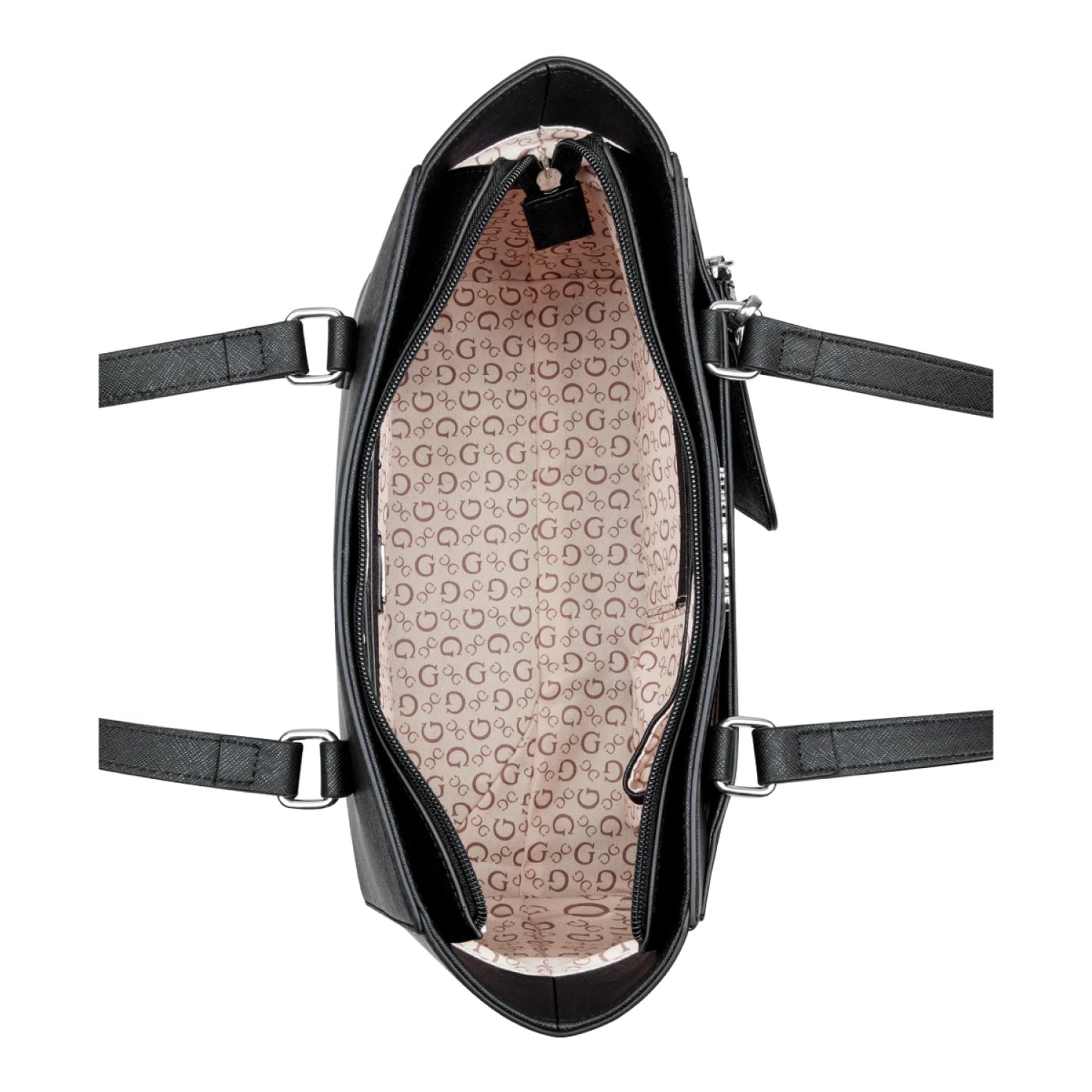 Bolso Guess Con Asas Negras Negro Liso Níquel