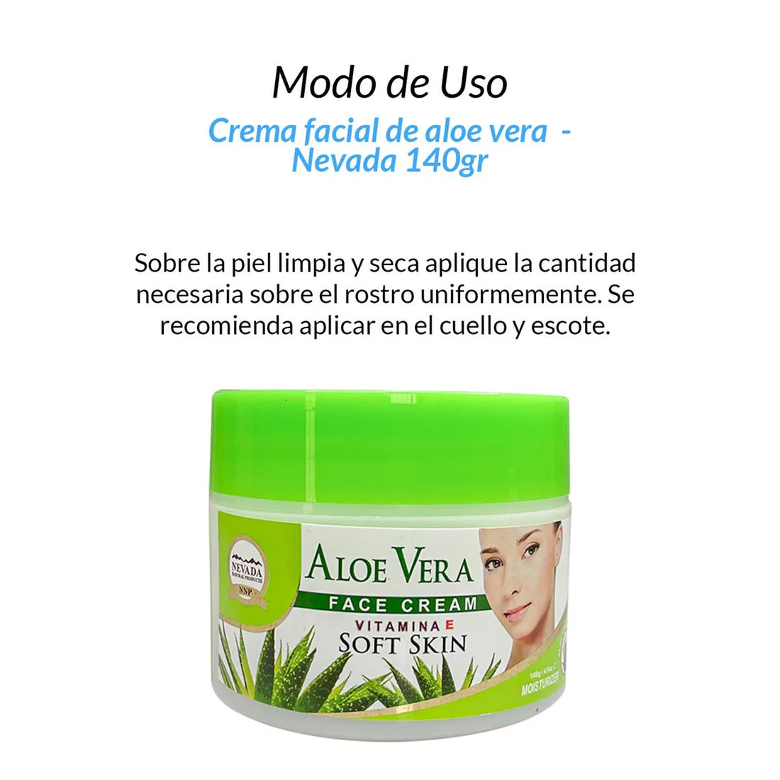 Crema facial de aloe vera 140ml - Nevada
