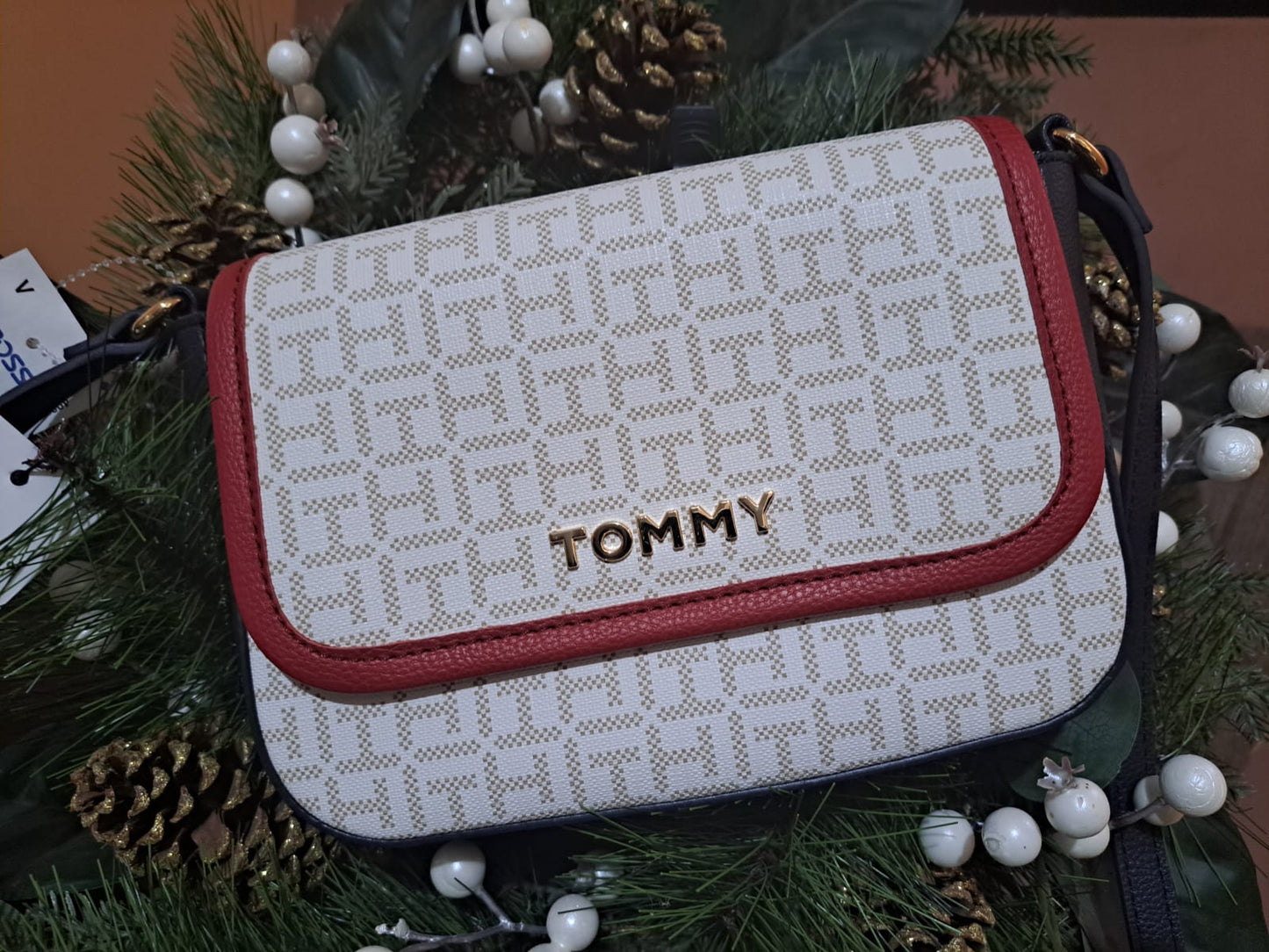 Crossbody Tommy Hilfiger Color Blanco/azul/rojo