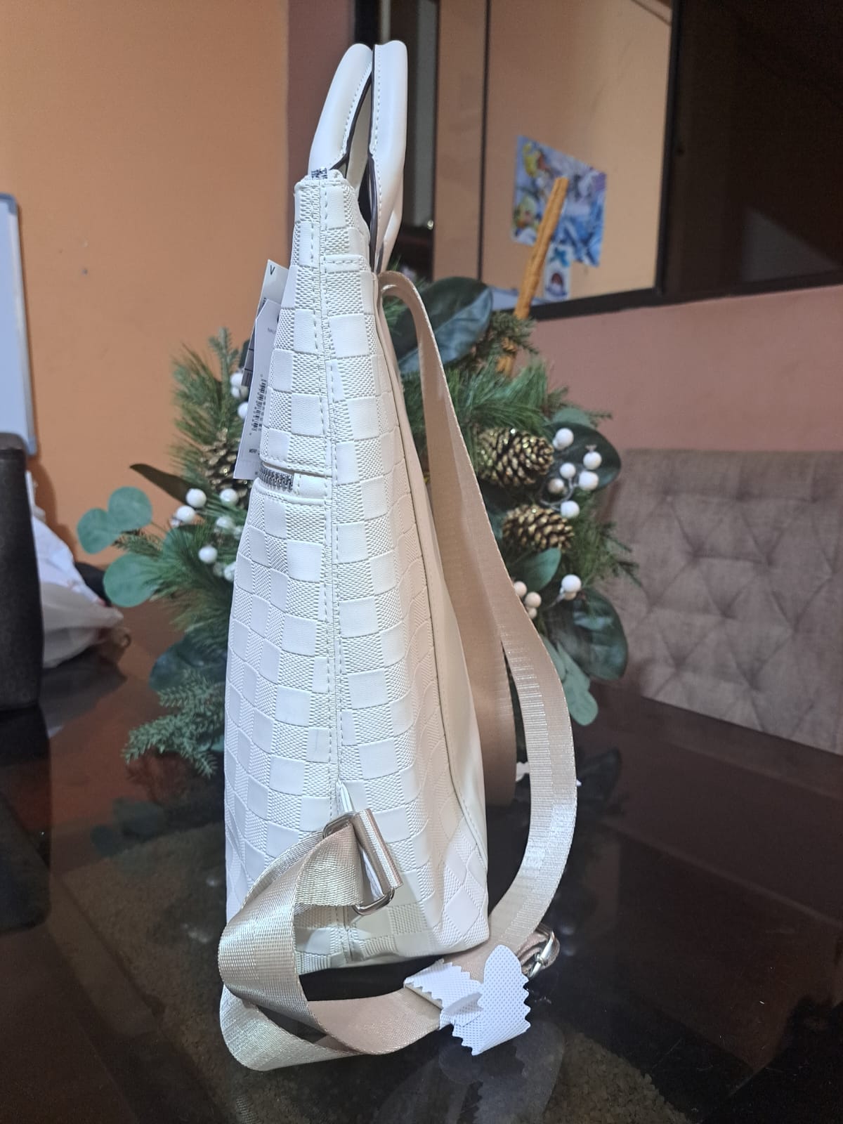 Mochila Cartera Nautica Delta Original Beige Estampado/liso