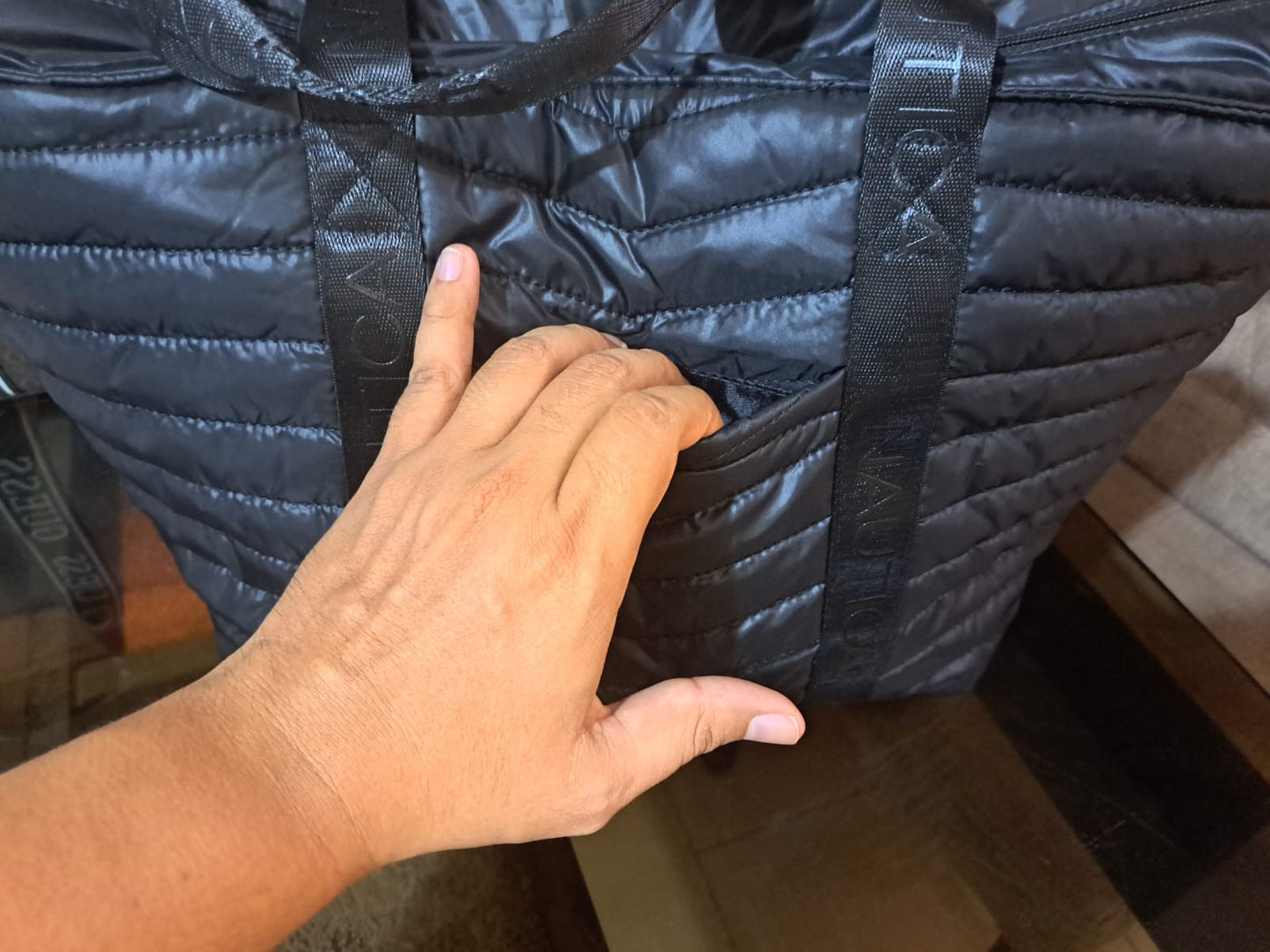 BOLSO NAUTICA CLASSIC NYLON NEGRO