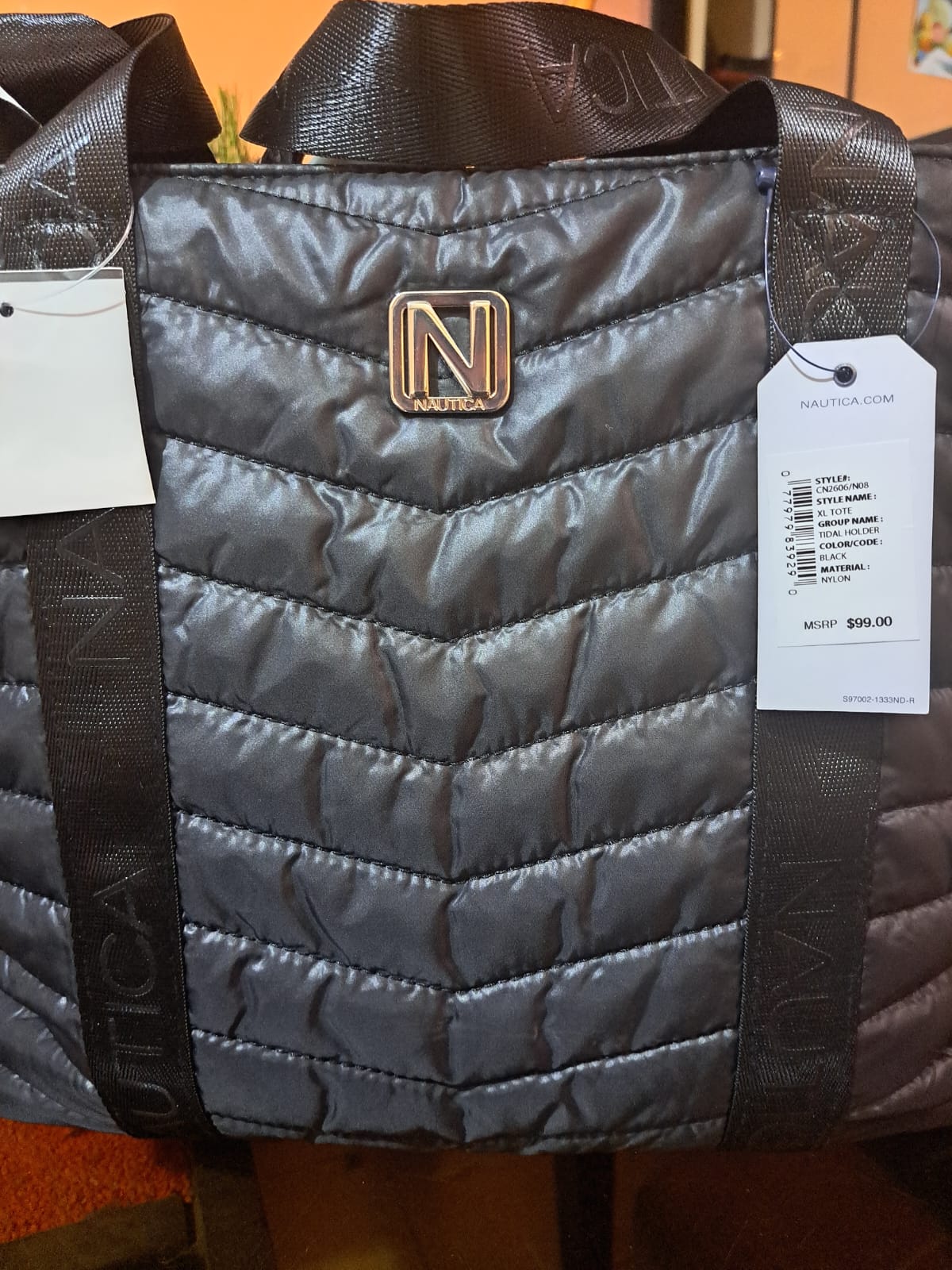 BOLSO NAUTICA CLASSIC NYLON NEGRO