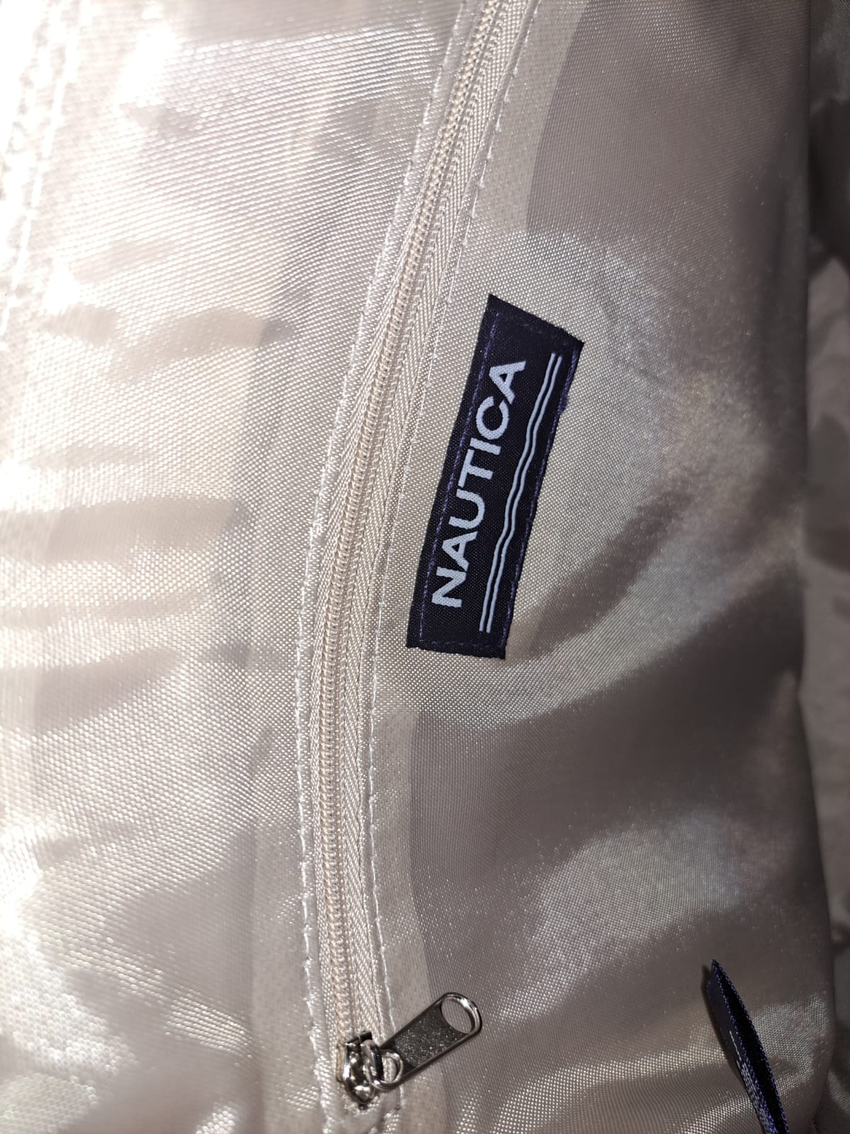 Mochila Cartera Nautica Delta Original Beige Estampado/liso