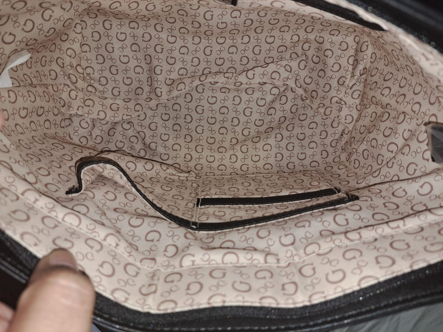 Bolso Guess Con Asas Negras Negro Liso Níquel