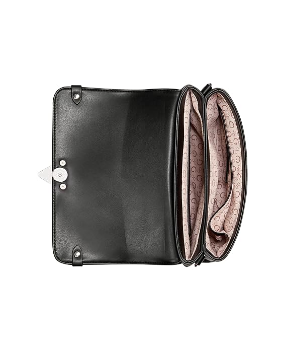 Bolsa Guess Crossbody Marlena Negro Lisa Níquel