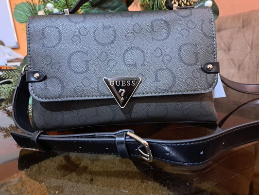 Bolsa Guess Crossbody Marlena Negro Lisa Níquel