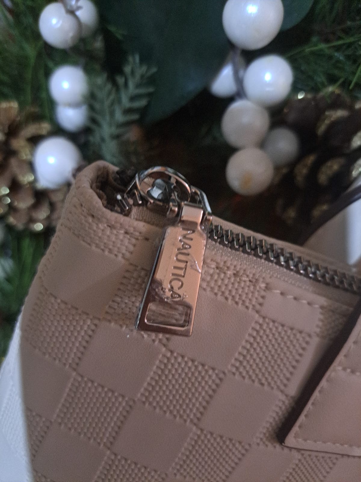 Mochila Cartera Nautica Delta Original Beige Estampado/liso