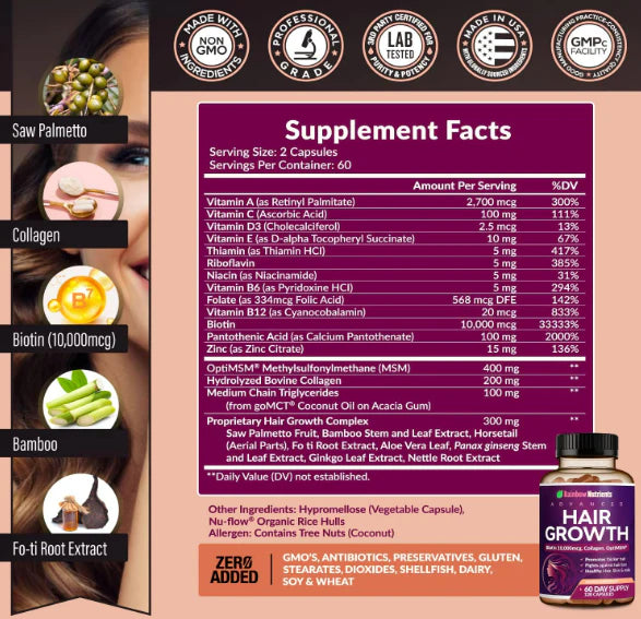 RAINBOW NUTRIENTS – ADVANCED HAIR GROWTH