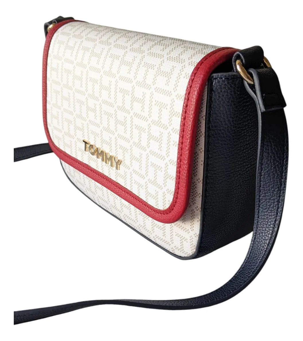 Crossbody Tommy Hilfiger Color Blanco/azul/rojo