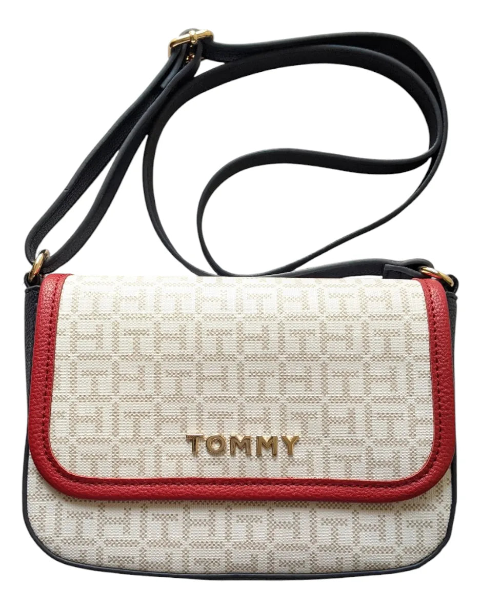 Crossbody Tommy Hilfiger Color Blanco/azul/rojo
