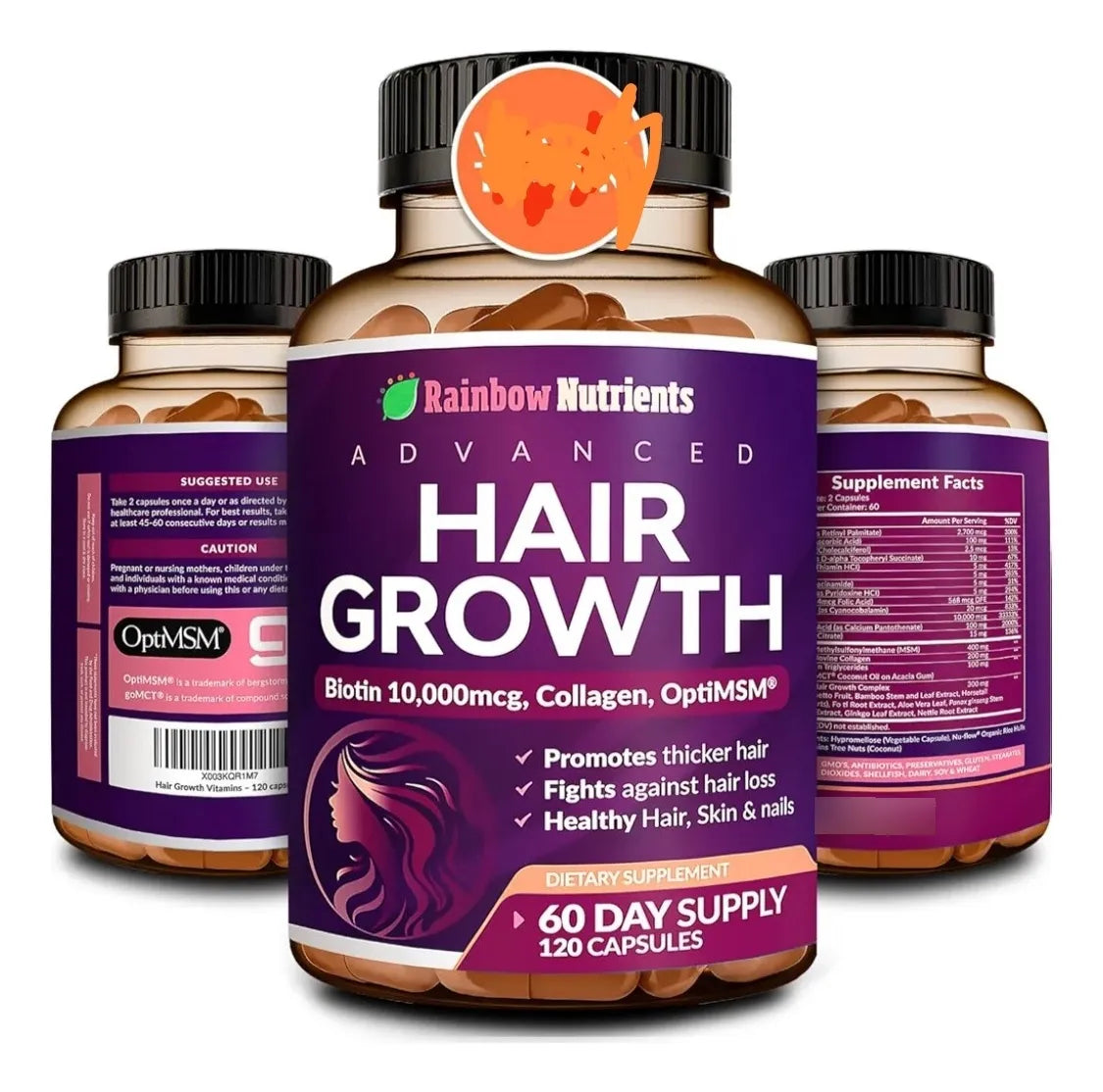 RAINBOW NUTRIENTS – ADVANCED HAIR GROWTH