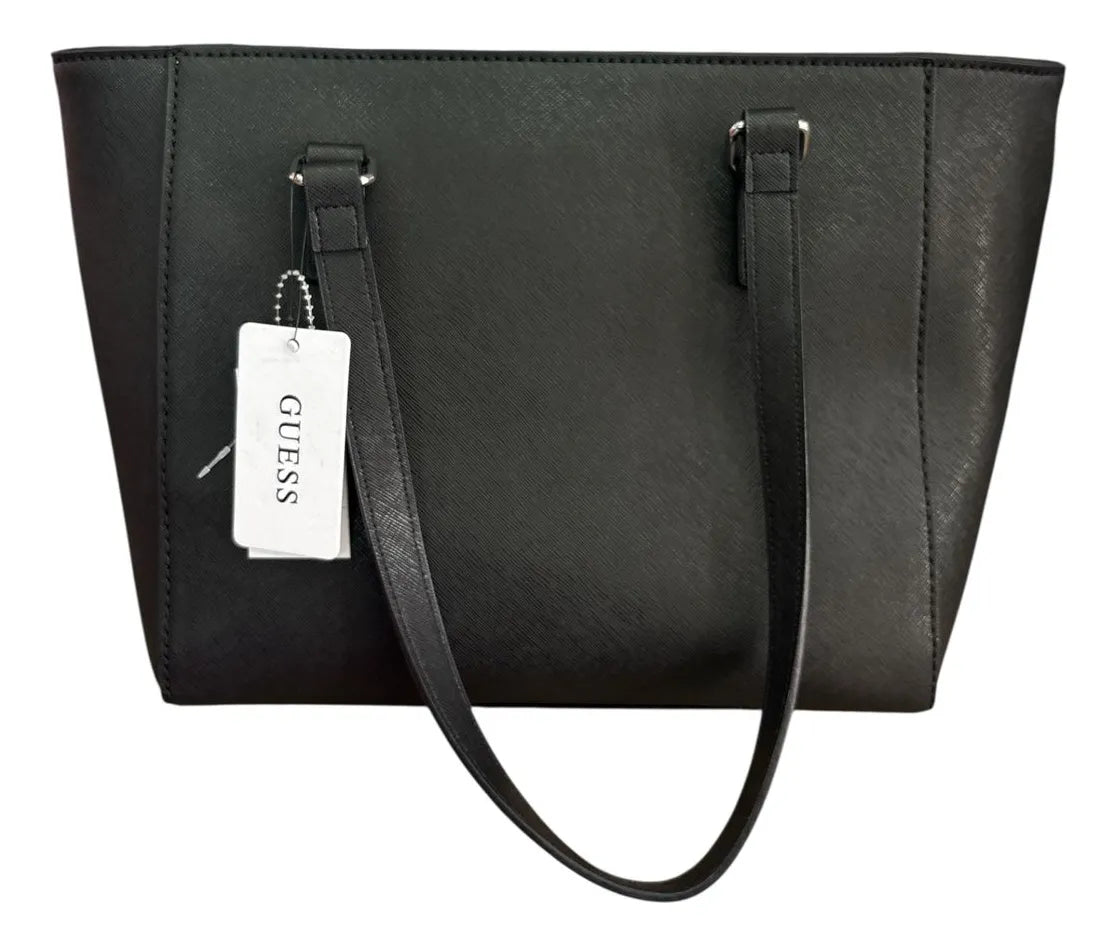 Bolso Guess Con Asas Negras Negro Liso Níquel