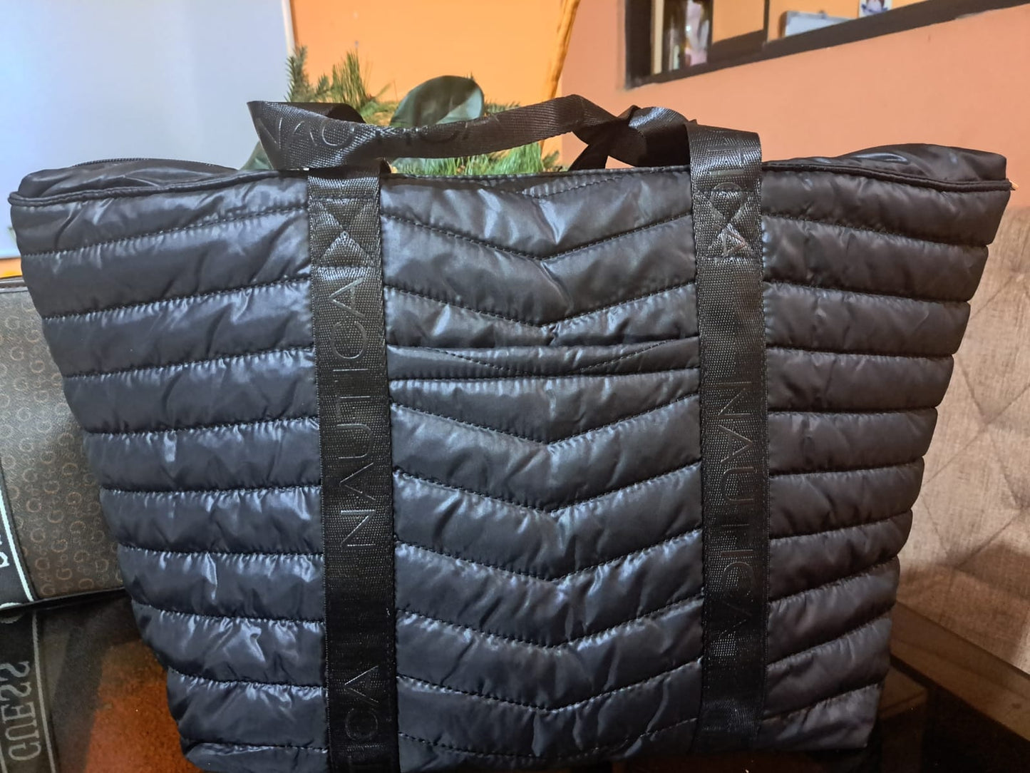 BOLSO NAUTICA CLASSIC NYLON NEGRO