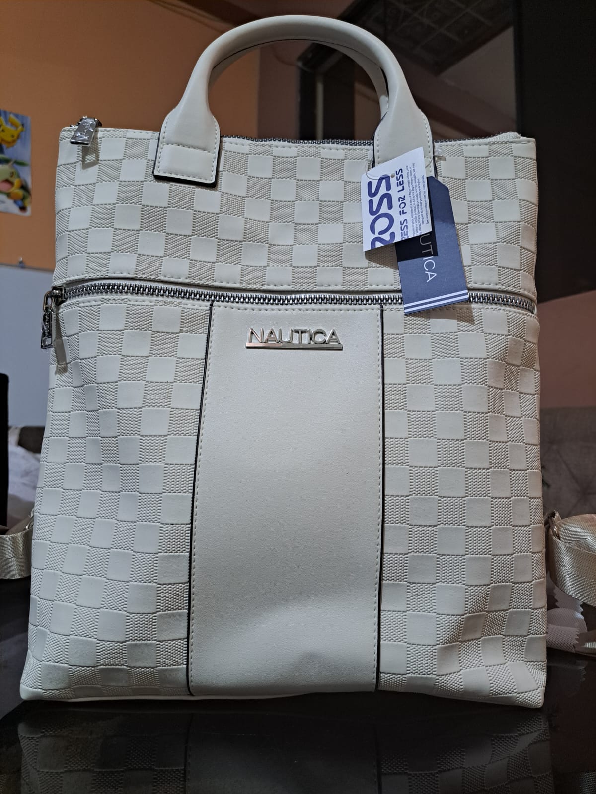 Mochila Cartera Nautica Delta Original Beige Estampado/liso