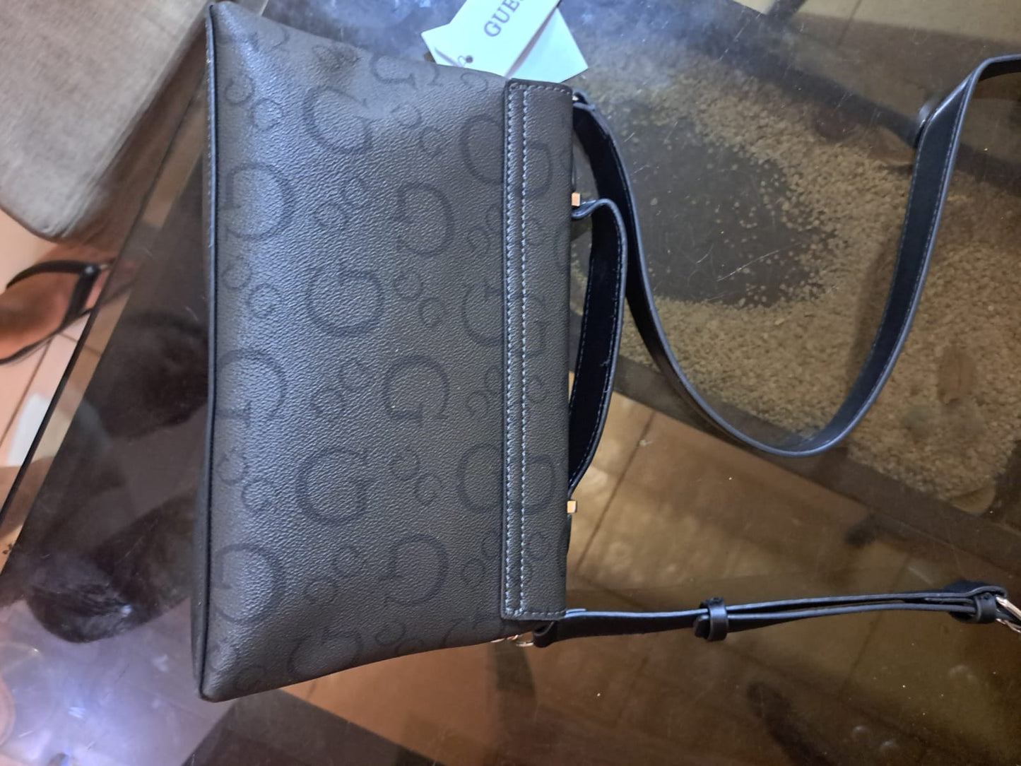 Bolsa Guess Crossbody Marlena Negro Lisa Níquel