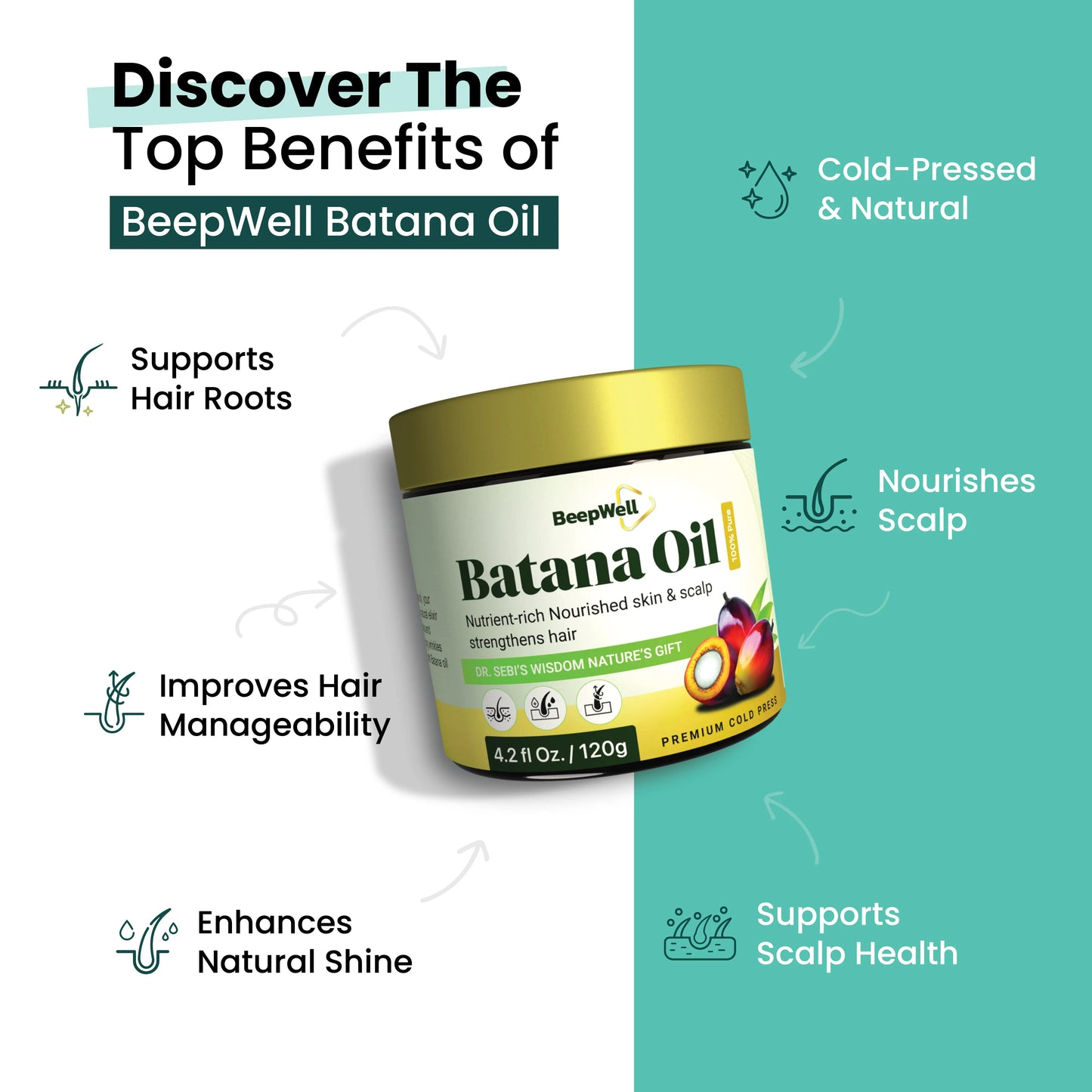 Natural Batana Oil from Honduras (4.2 fl oz) – Dr. Sebi Inspired Hair & Scalp Nourishment  – Unrefined Formula for Hydrated, Healthy-Looking Hair-3